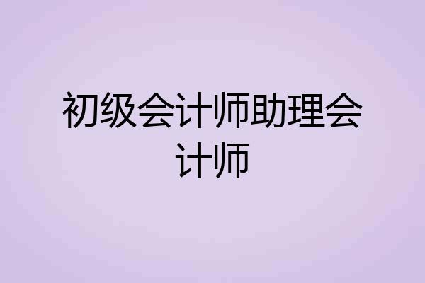 初级会计师助理会计师