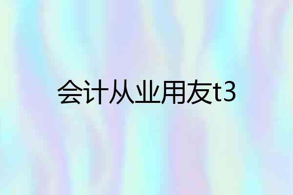 会计从业用友t3
