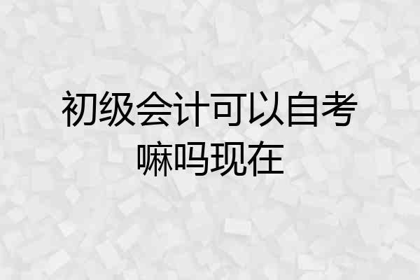 初级会计可以自考嘛吗现在