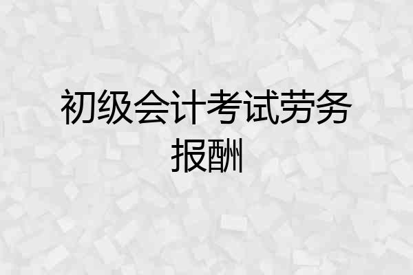 初级会计考试劳务报酬
