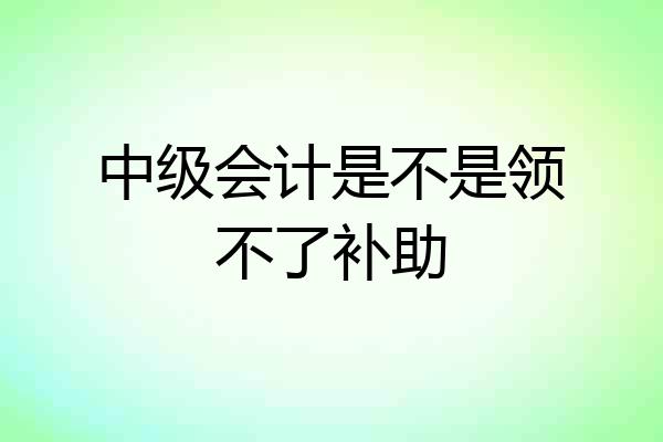 中级会计是不是领不了补助