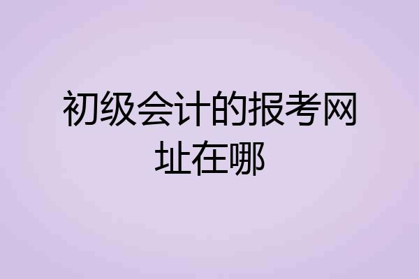初级会计的报考网址在哪