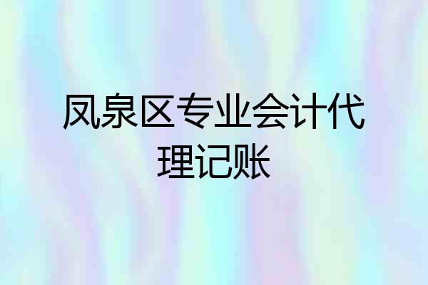凤泉区专业会计代理记账