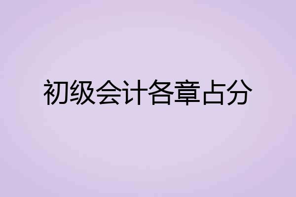 初级会计各章占分
