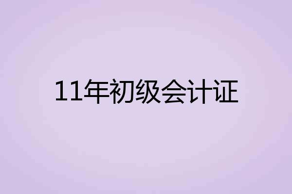 11年初级会计证