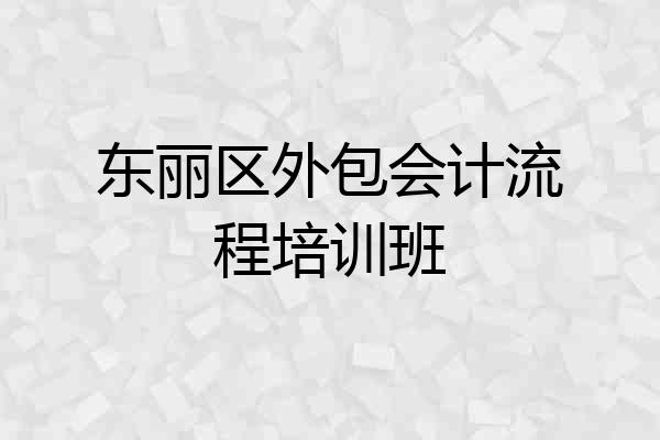 东丽区外包会计流程培训班