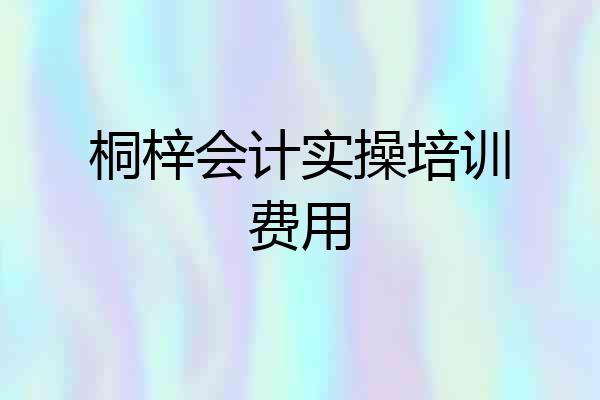 桐梓会计实操培训费用
