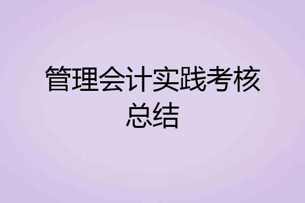 管理会计实践考核总结