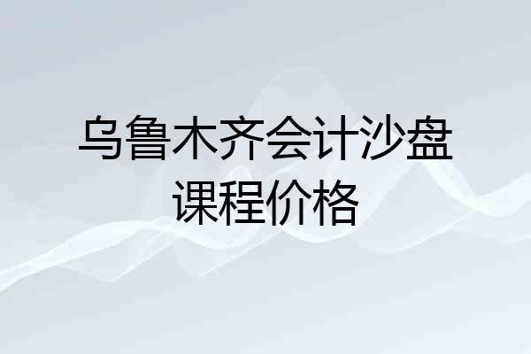 乌鲁木齐会计沙盘课程价格