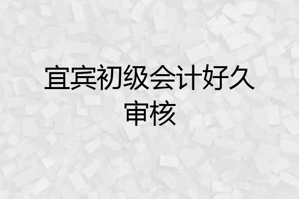 宜宾初级会计好久审核