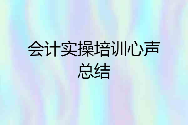 会计实操培训心声总结