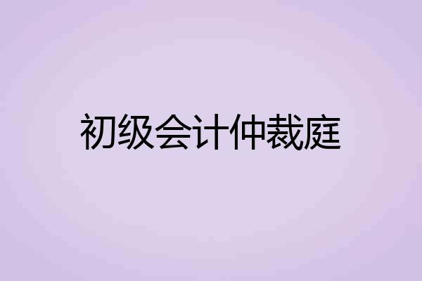 初级会计仲裁庭