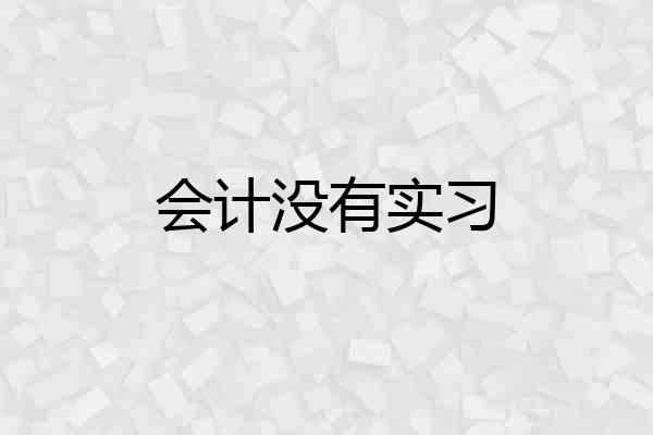 会计没有实习