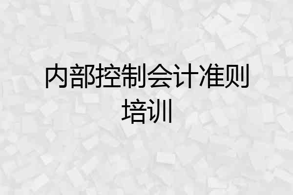 内部控制会计准则培训