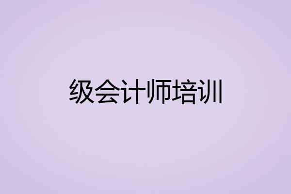 级会计师培训