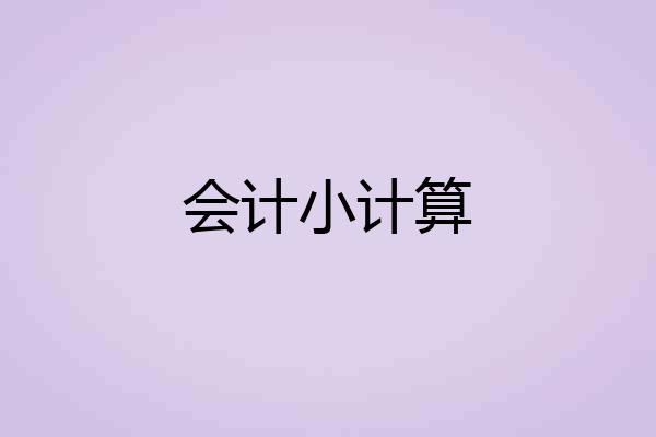 会计小计算