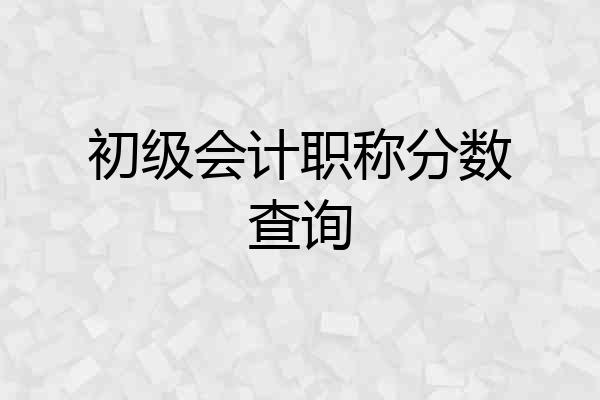 初级会计职称分数查询