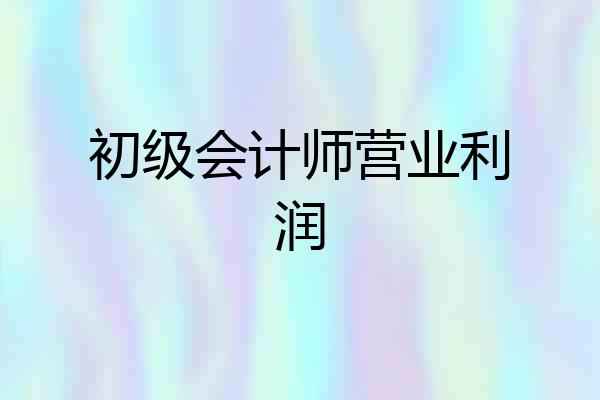 初级会计师营业利润