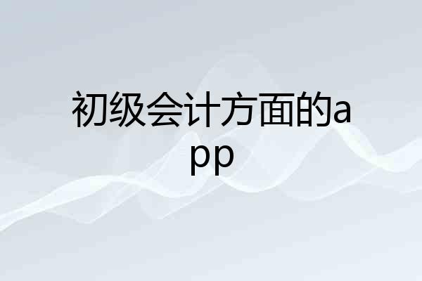 初级会计方面的app