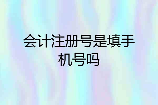会计注册号是填手机号吗
