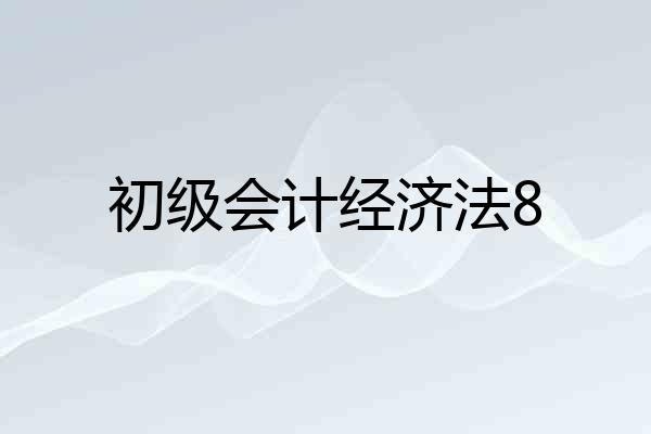 初级会计经济法8