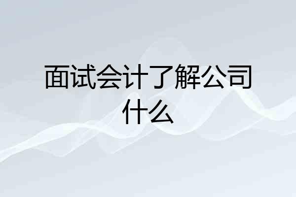 面试会计了解公司什么