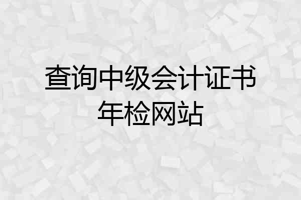 查询中级会计证书年检网站