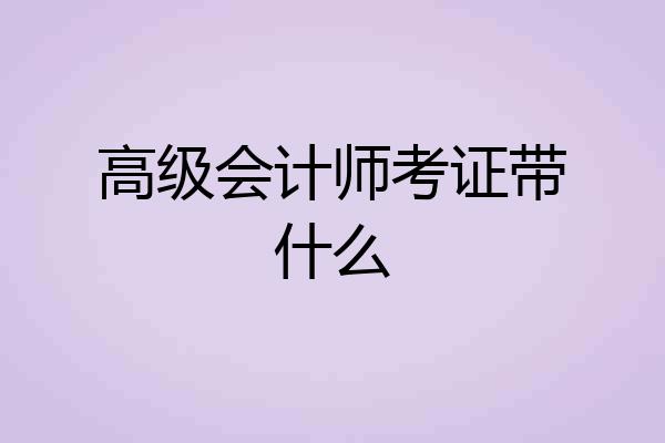 高级会计师考证带什么