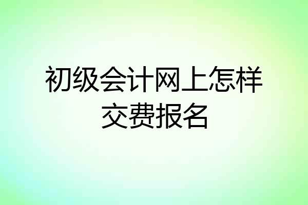 初级会计网上怎样交费报名