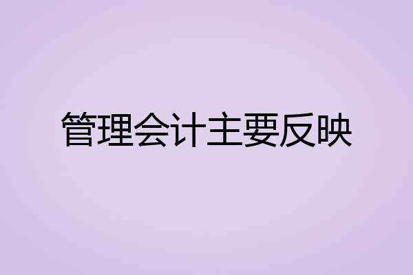 管理会计主要反映