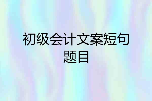 初级会计文案短句题目