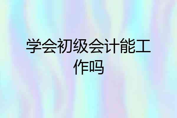 学会初级会计能工作吗