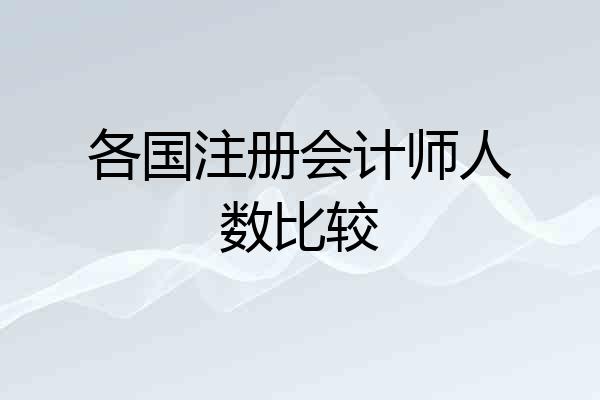 各国注册会计师人数比较