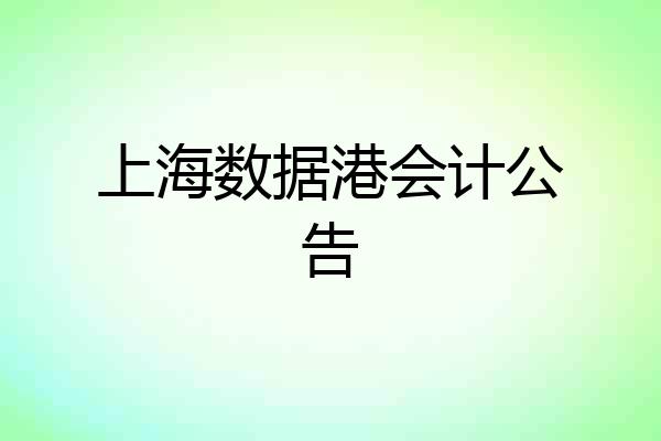 上海数据港会计公告