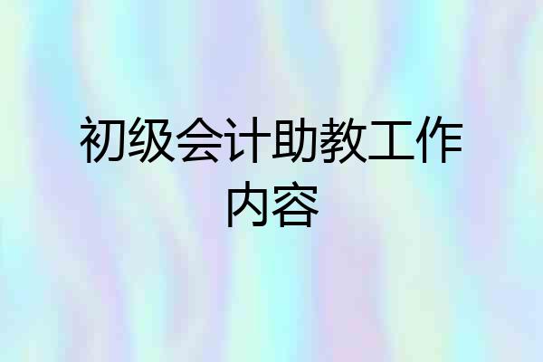 初级会计助教工作内容