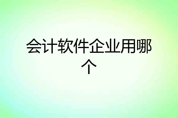 会计软件企业用哪个