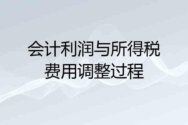 会计利润与所得税费用调整过程