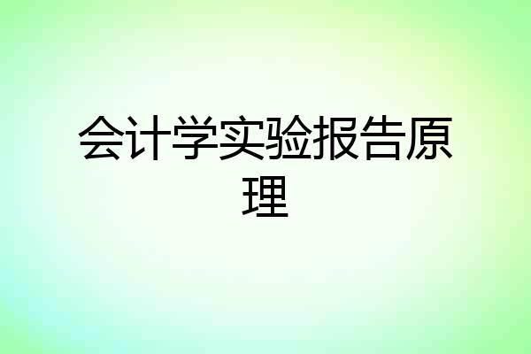 会计学实验报告原理
