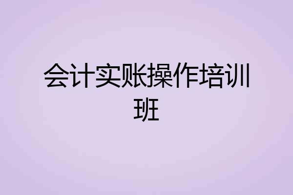 会计实账操作培训班