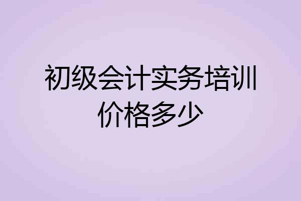 初级会计实务培训价格多少