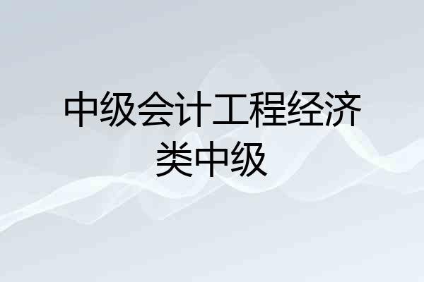 中级会计工程经济类中级