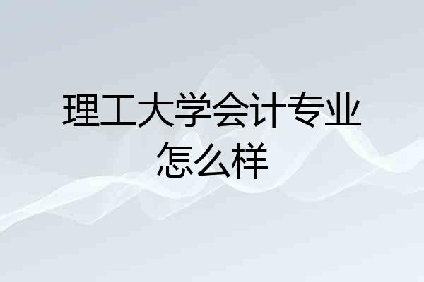 理工大学会计专业怎么样