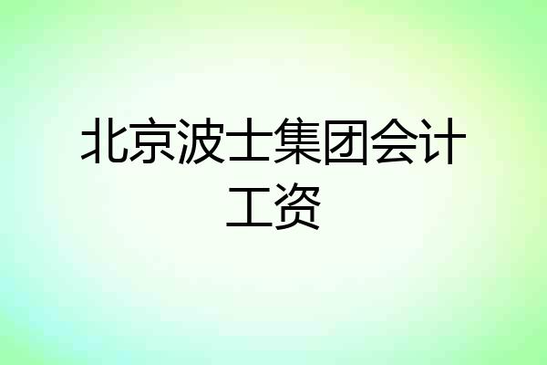 北京波士集团会计工资