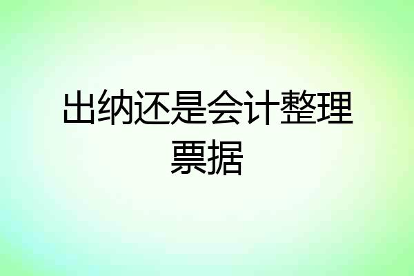 出纳还是会计整理票据