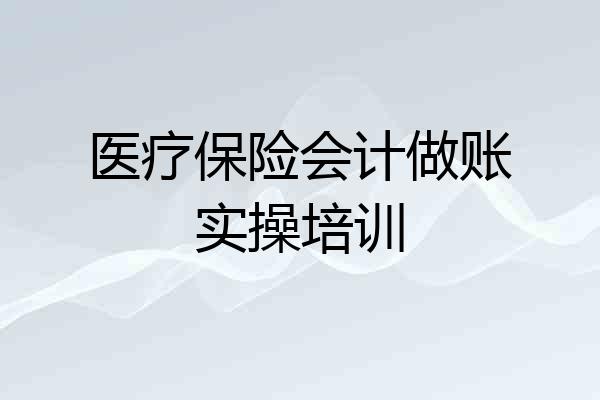 医疗保险会计做账实操培训
