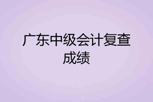 广东中级会计复查成绩