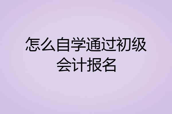 怎么自学通过初级会计报名