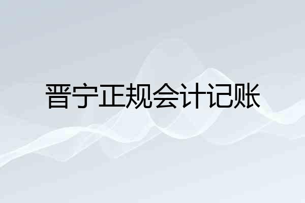 晋宁正规会计记账