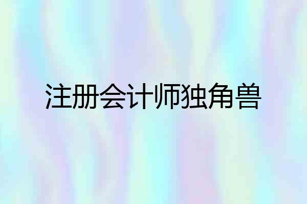注册会计师独角兽