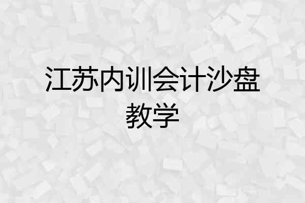 江苏内训会计沙盘教学
